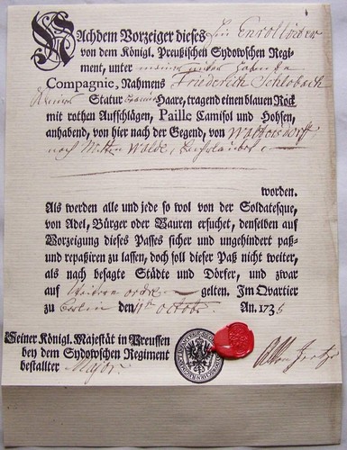 Berlin 1735 urlaubs paß - urlaubs,