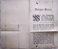Berlin 1830 Bürgerbrief für