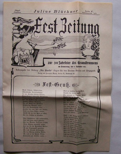 Berlin 1901 fest zeitung 200 - berlin,