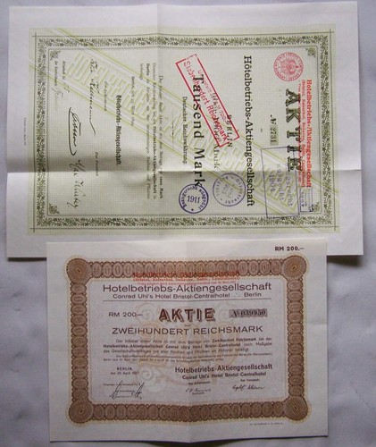 Berlin 1899 1927 - zwei, aktien